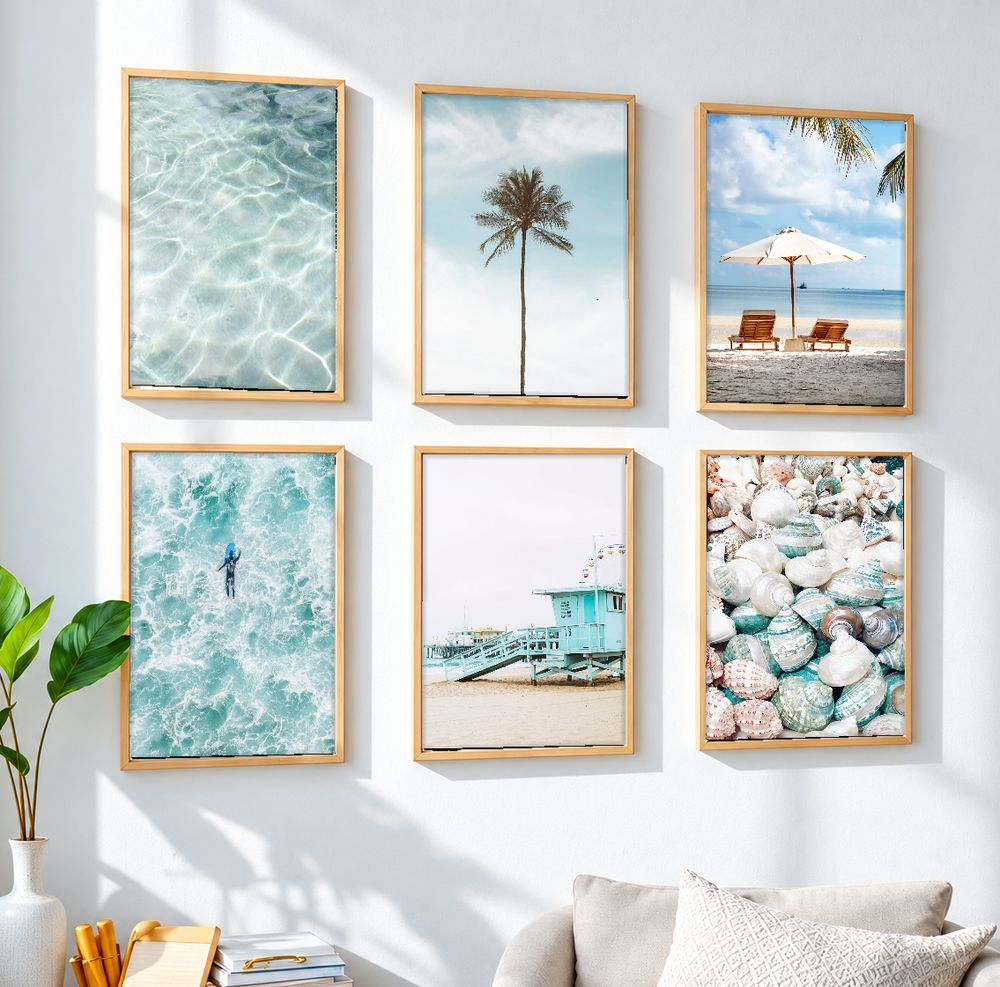 Set de 6 cuadros decorativos que combinan