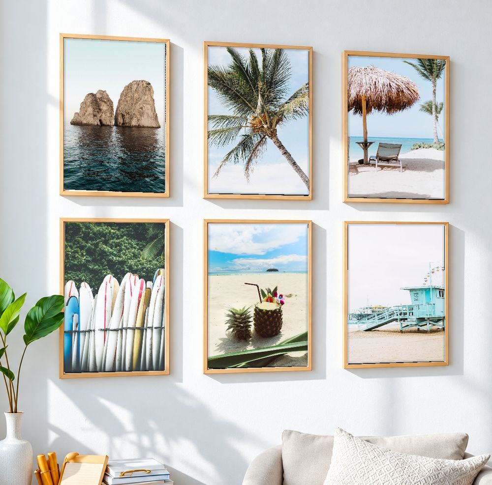 Set de 6 cuadros decorativos que combinan