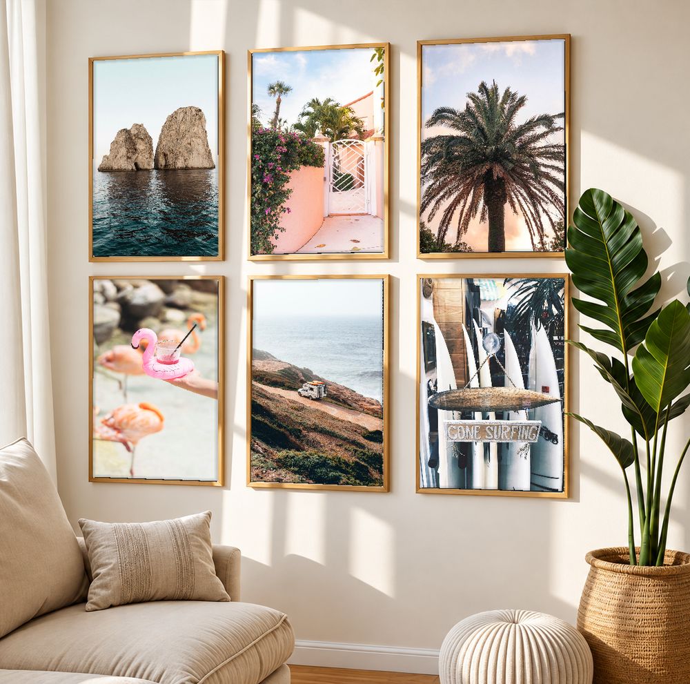 Set de 6 cuadros decorativos que combinan