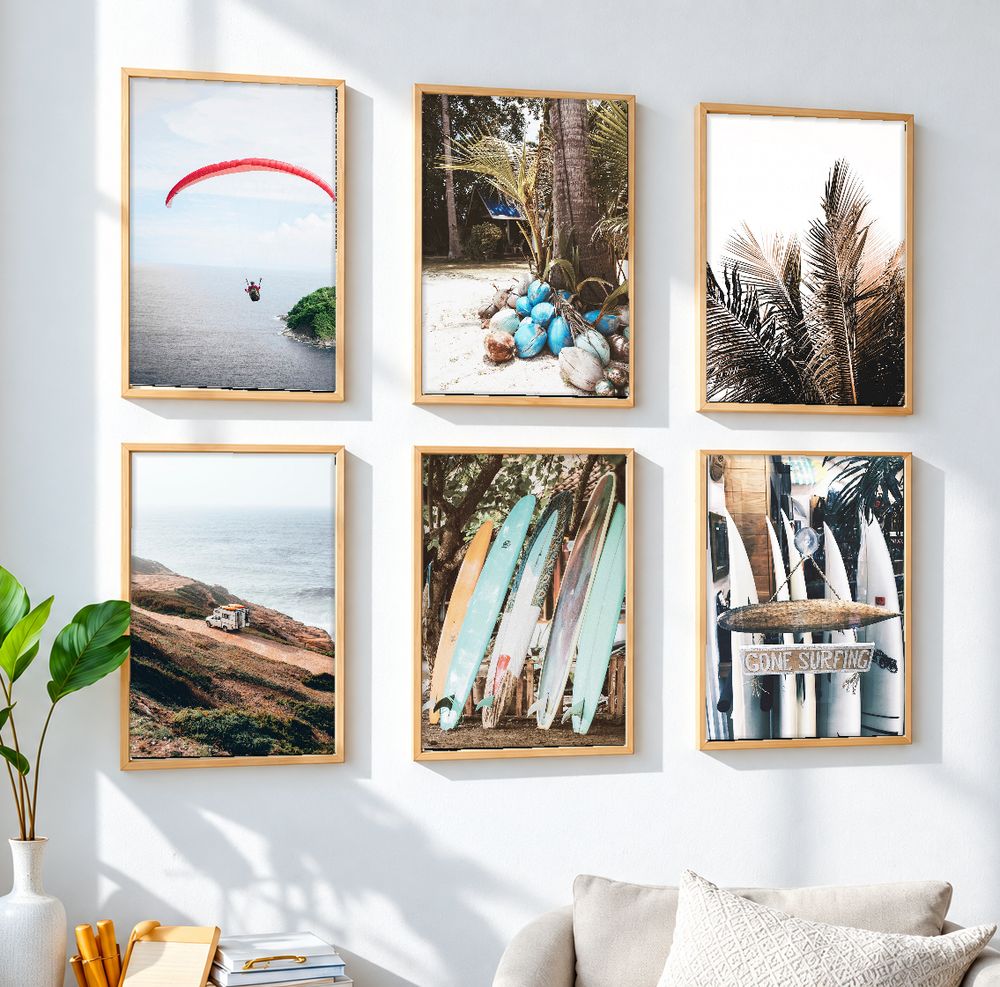 Set de 6 cuadros decorativos que combinan