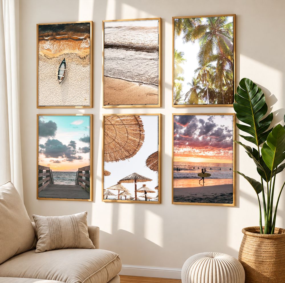 Set de 6 cuadros decorativos que combinan