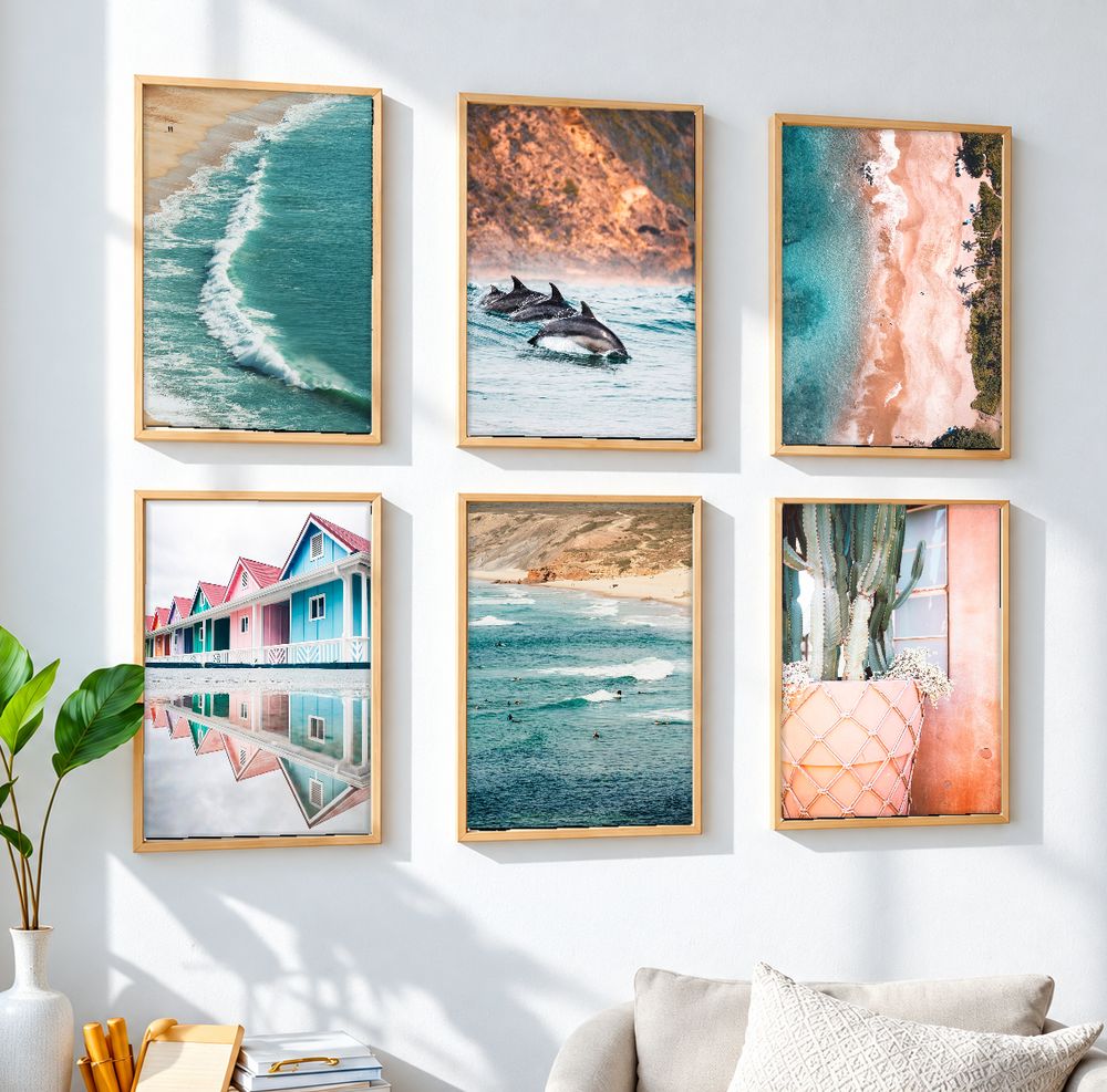 Set de 6 cuadros decorativos que combinan