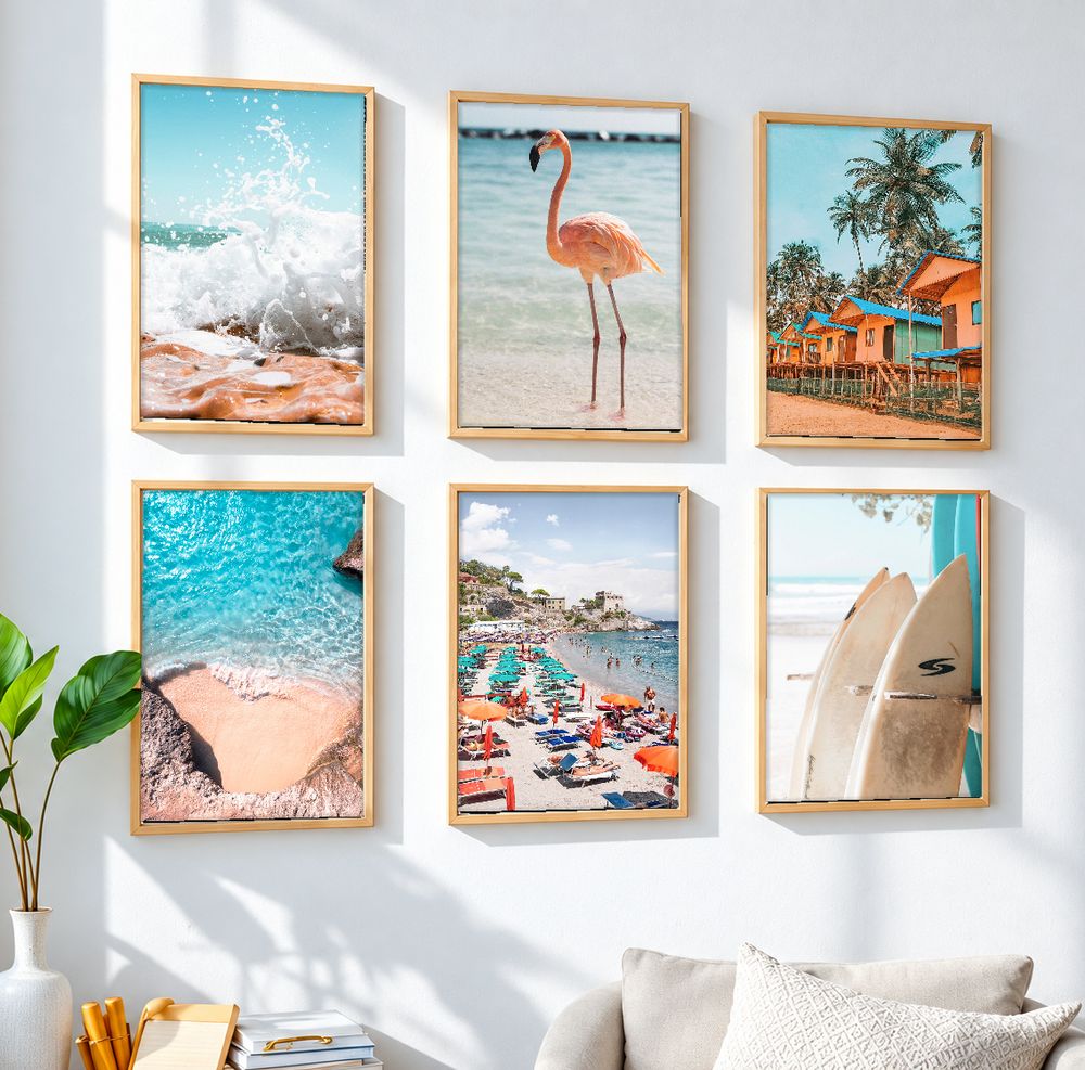 Set de 6 cuadros decorativos que combinan