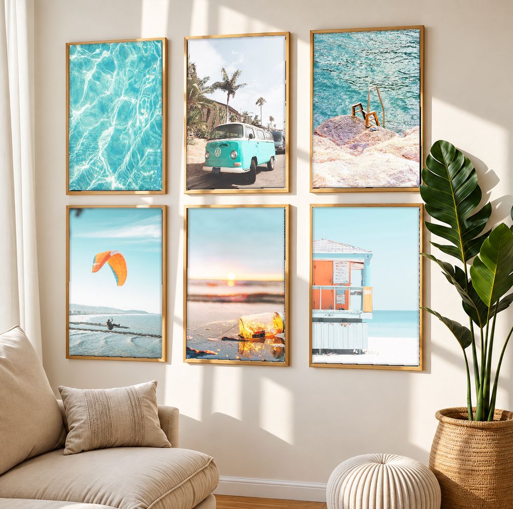 Set de 6 cuadros decorativos que combinan