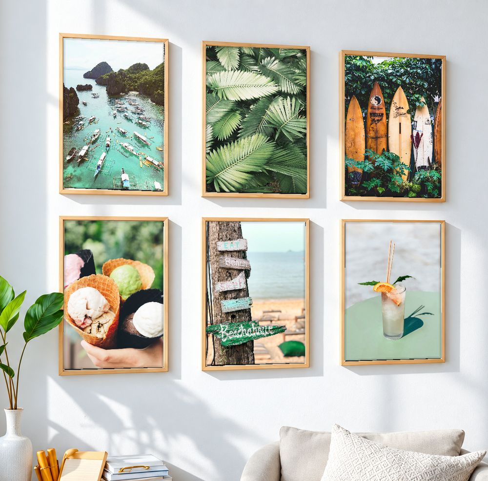 Set de 6 cuadros decorativos que combinan
