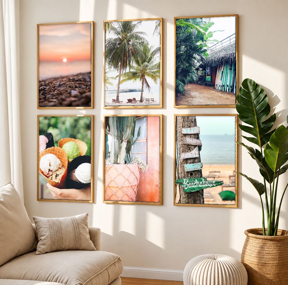 Set de 6 cuadros decorativos que combinan