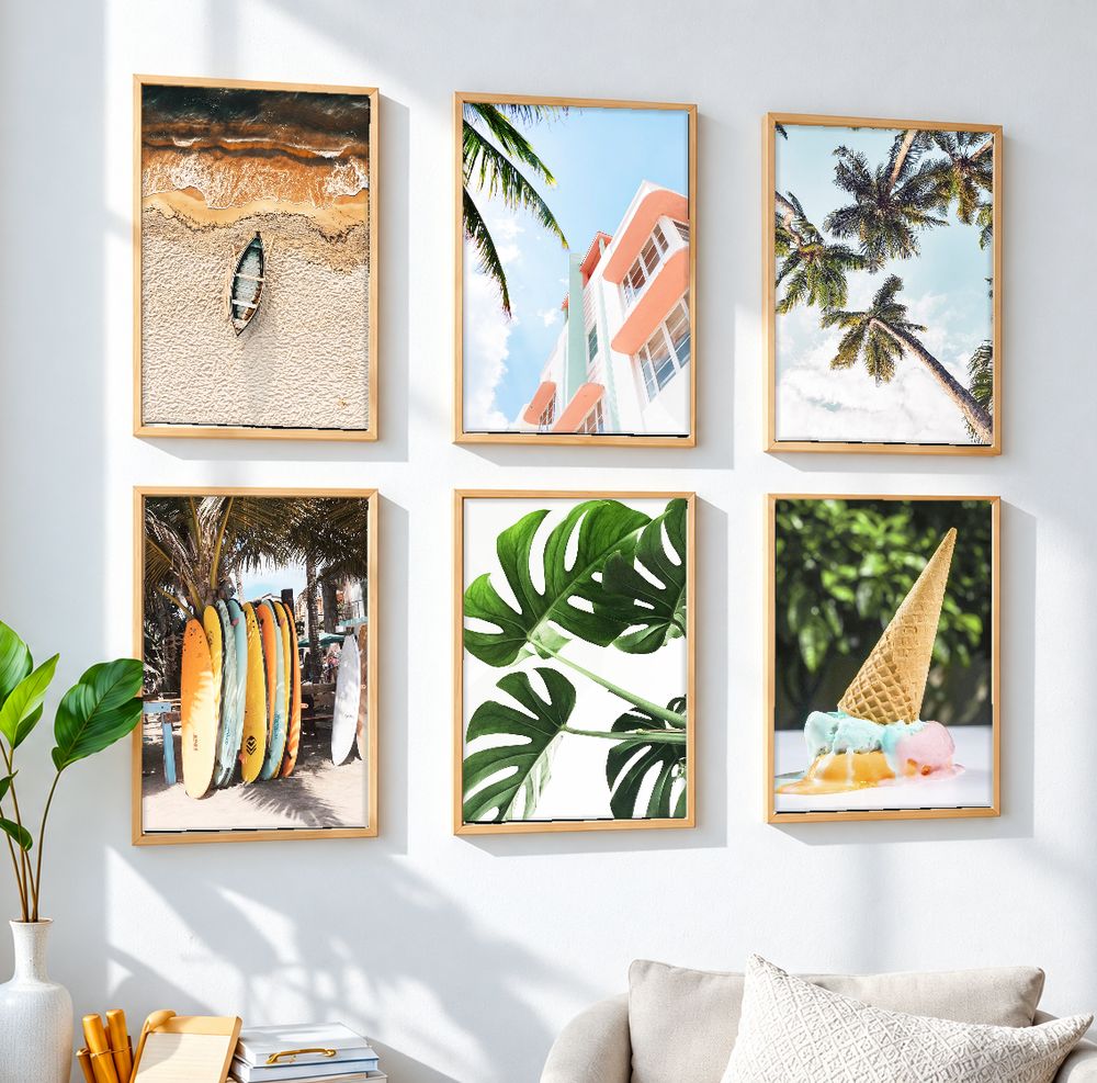 Set de 6 cuadros decorativos que combinan