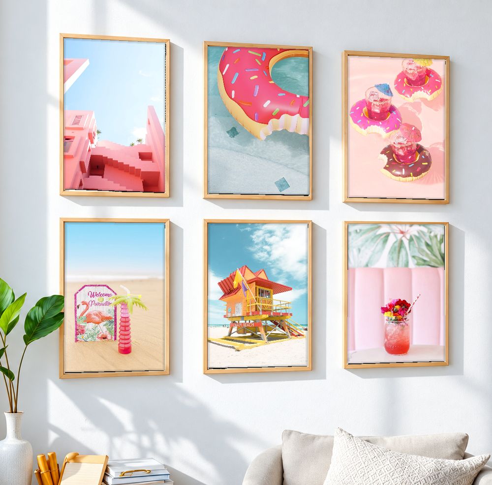 Set de 6 cuadros decorativos que combinan