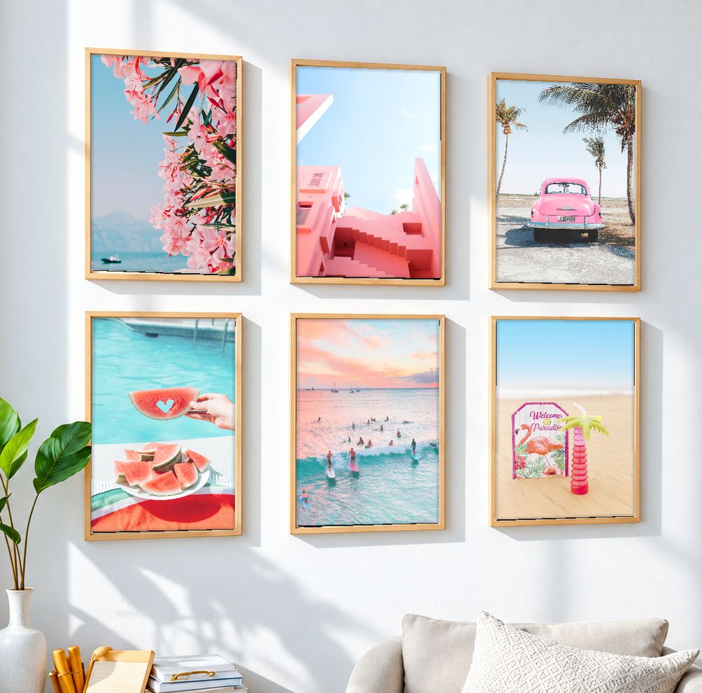 Set de 6 cuadros decorativos que combinan