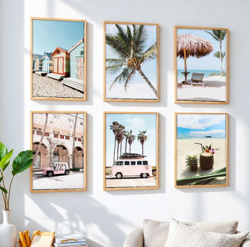 Set de 6 cuadros decorativos que combinan