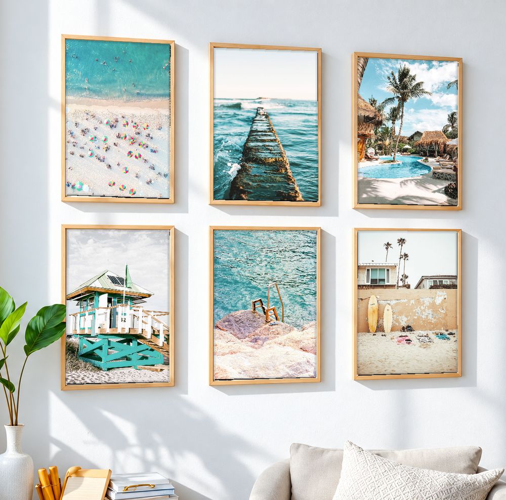 Set de 6 cuadros decorativos que combinan