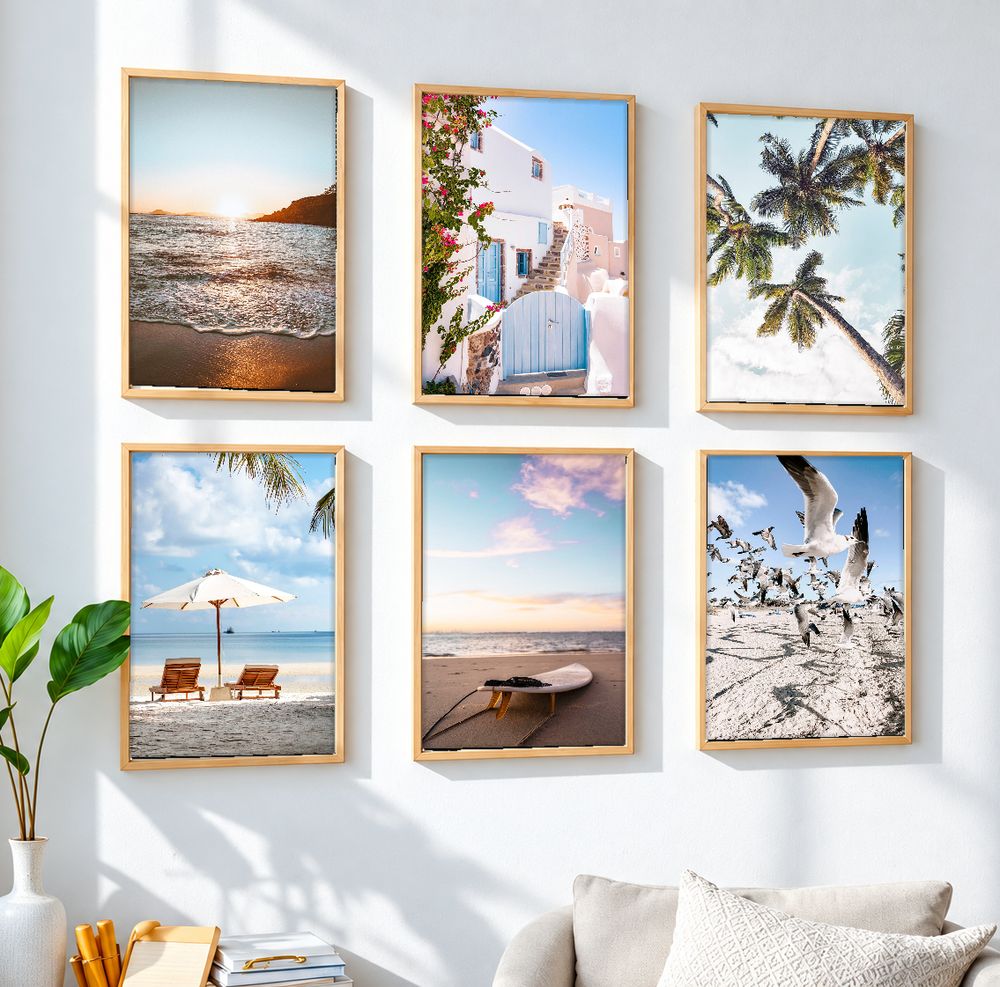 Set de 6 cuadros decorativos que combinan