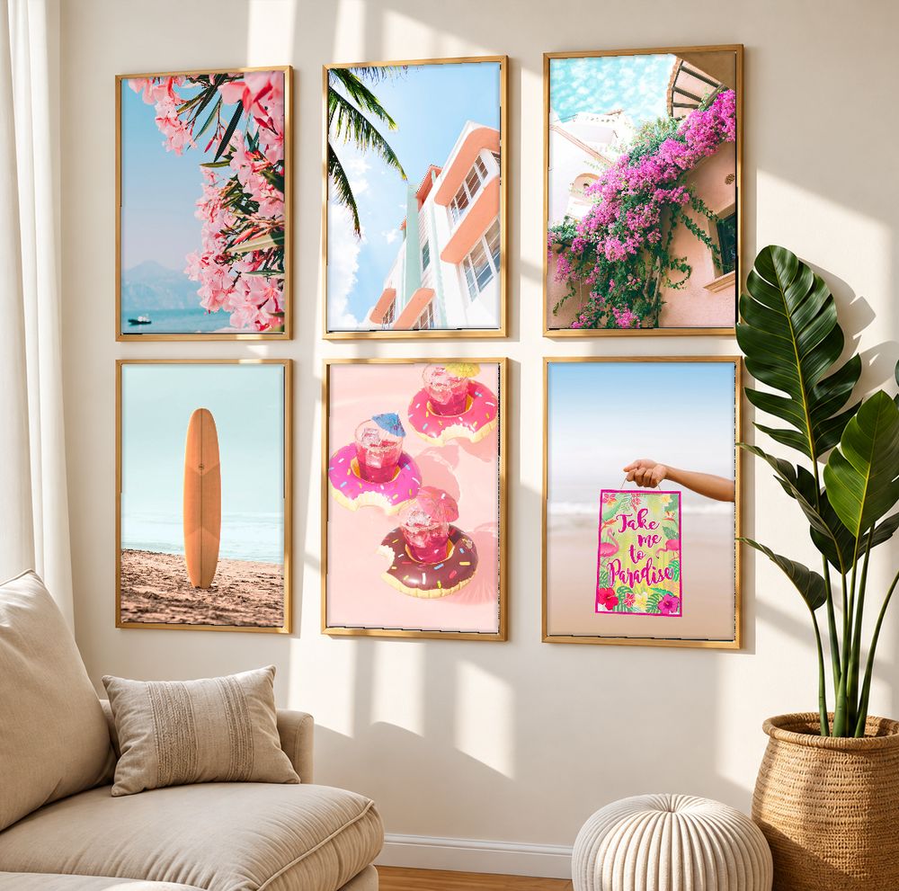 Set de 6 cuadros decorativos que combinan