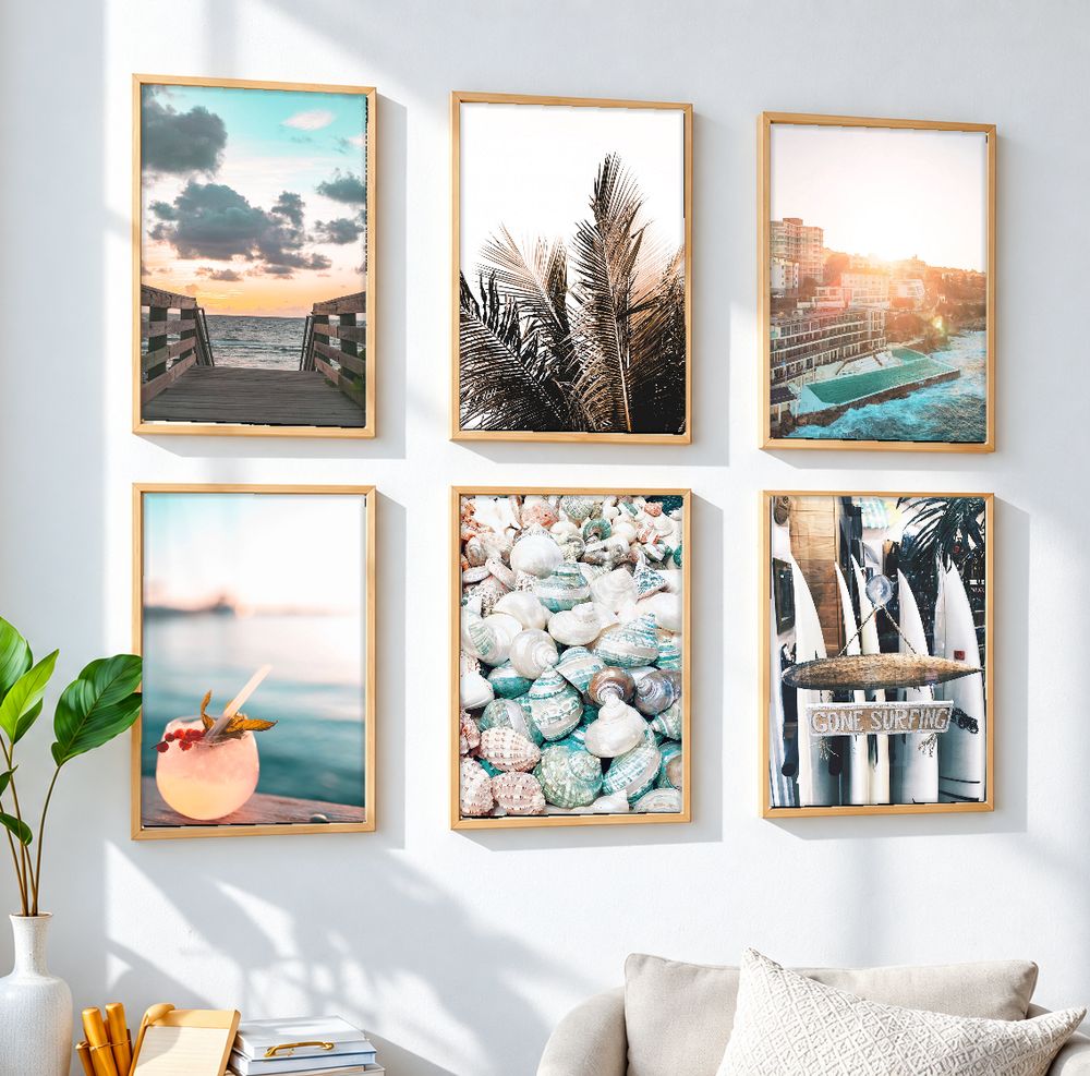 Set de 6 cuadros decorativos que combinan