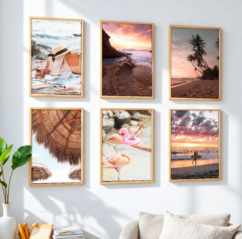 Set de 6 cuadros decorativos que combinan