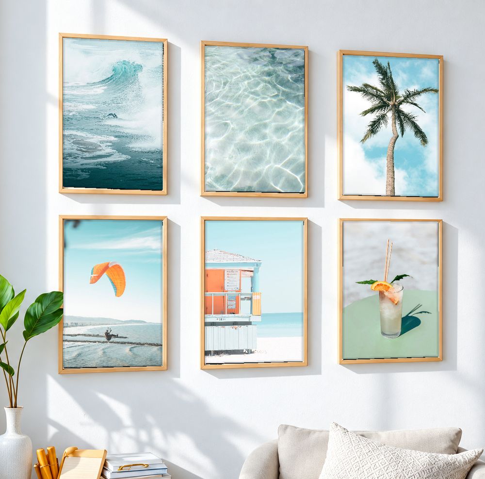 Set de 6 cuadros decorativos que combinan