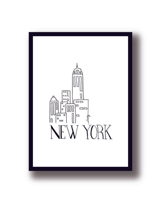 Cuadro Decorativo NYC, New York City, Viajes, Viaje, Travel, line - Tree House Deco