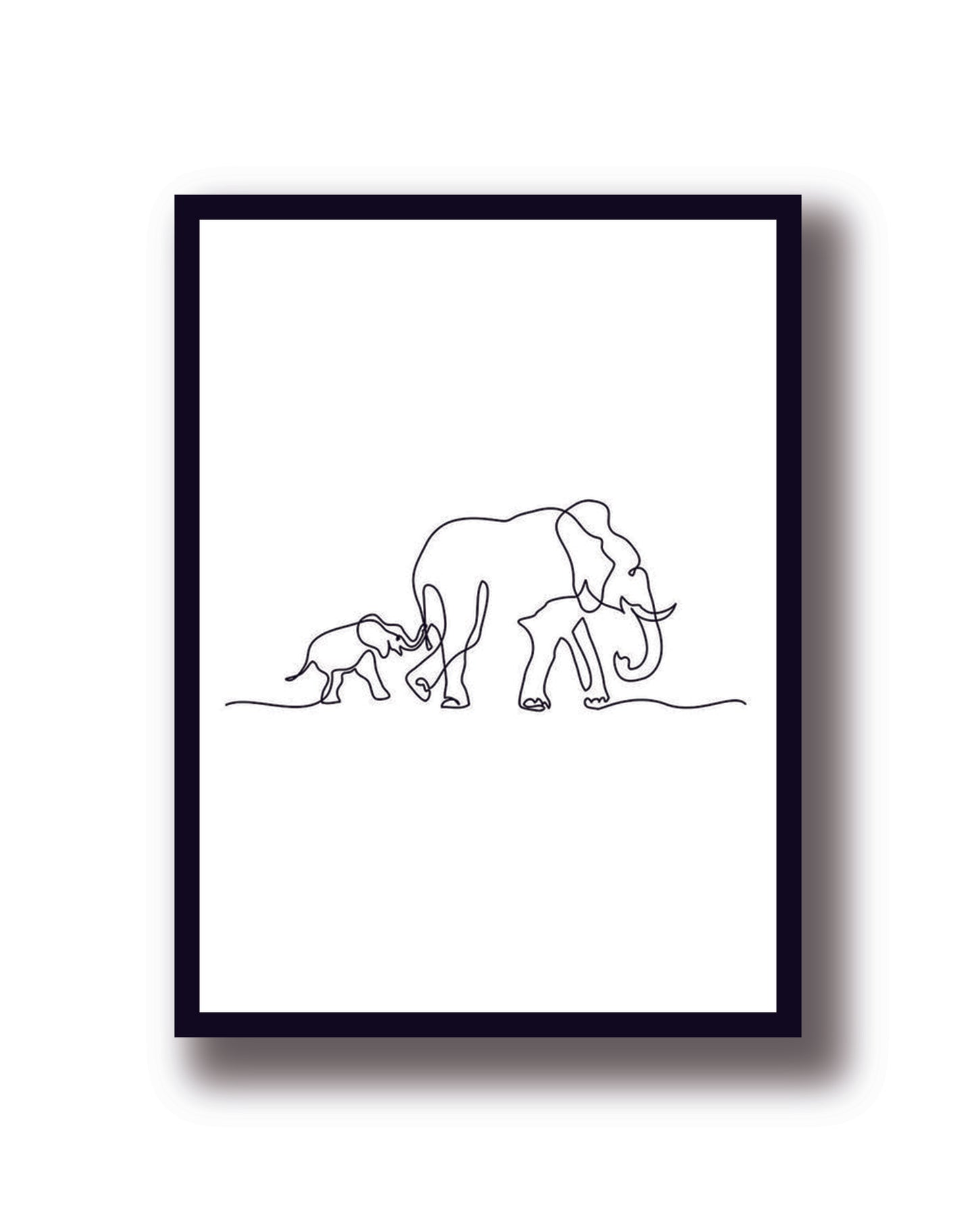 Cuadro Decorativo Line, Family, Elefantes