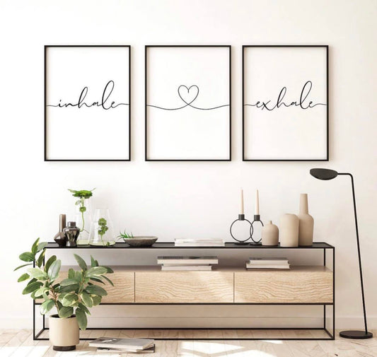 Set x3 Cuadros Decorativos Inhale, Exhale