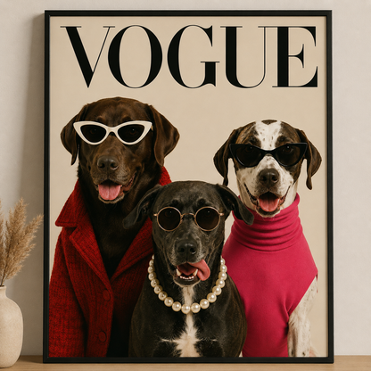 Cuadro Decorativo Personalizado, Marco Natural, la foto de tu mascota más divertida - VOUGE