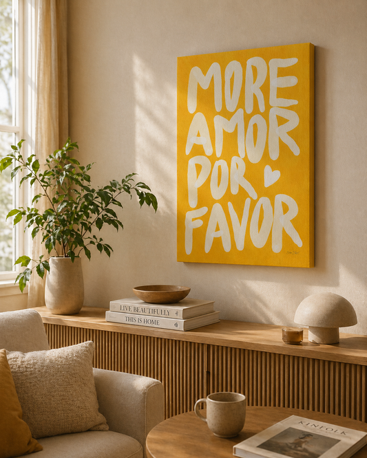 Cuadro Decorativo Mural Sin Marco 9mm - Frase Mais Amor Por Favor Colores XXV