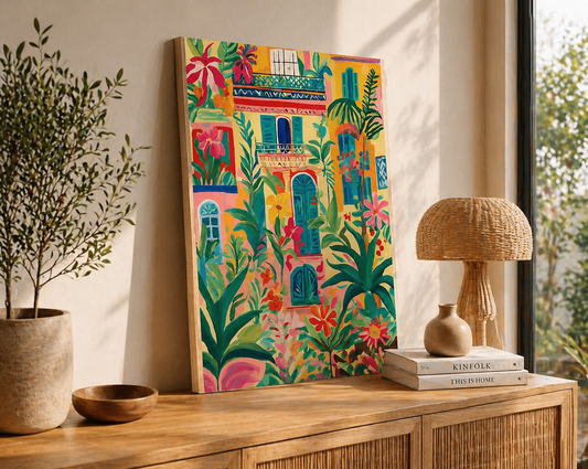 Cuadro Decorativo Mural Sin Marco 9mm - Paisaje Línea Colores XXI