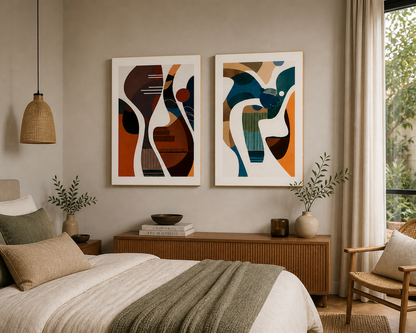Set x 2 Cuadros Decorativos Mural Sin Marco 9mm - Abstractos
