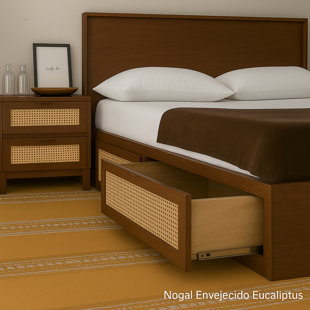 Cama Canagge con Ratán