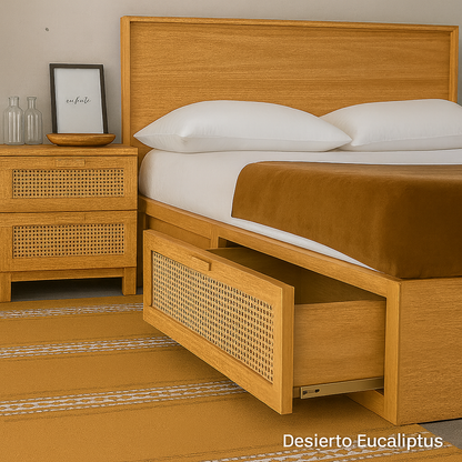 Cama Canagge con Ratán