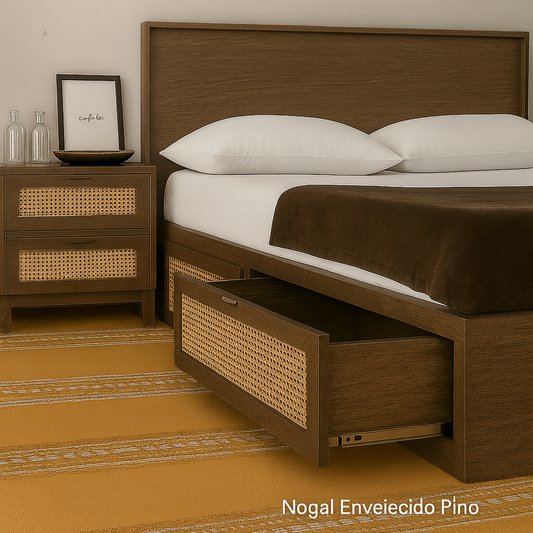 Cama Canagge con Ratán