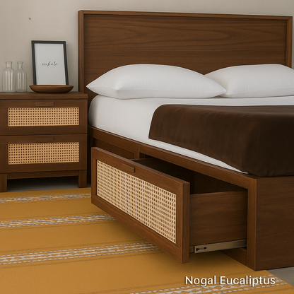 Cama Canagge con Ratán