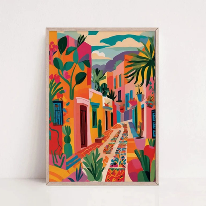 Cuadro Decorativo Abstractos, Modernos, Colección Colours in the Air VIII Marco Natural