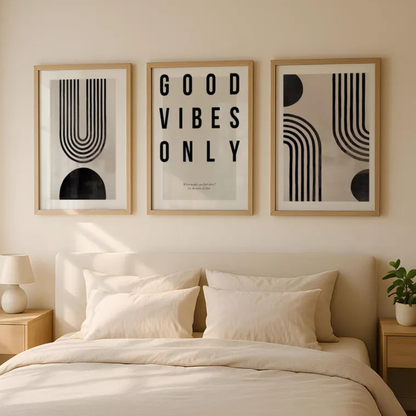 Set x3 Cuadros Abstract XIV Marco Natural