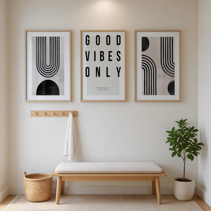 Set x3 Cuadros Abstract XIV Marco Natural