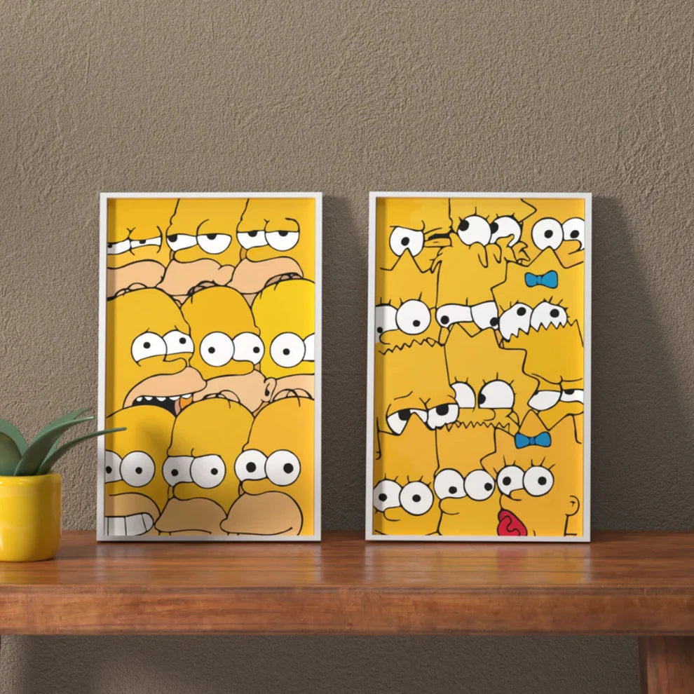 Set x2 Cuadro Decorativo Los Simpsons