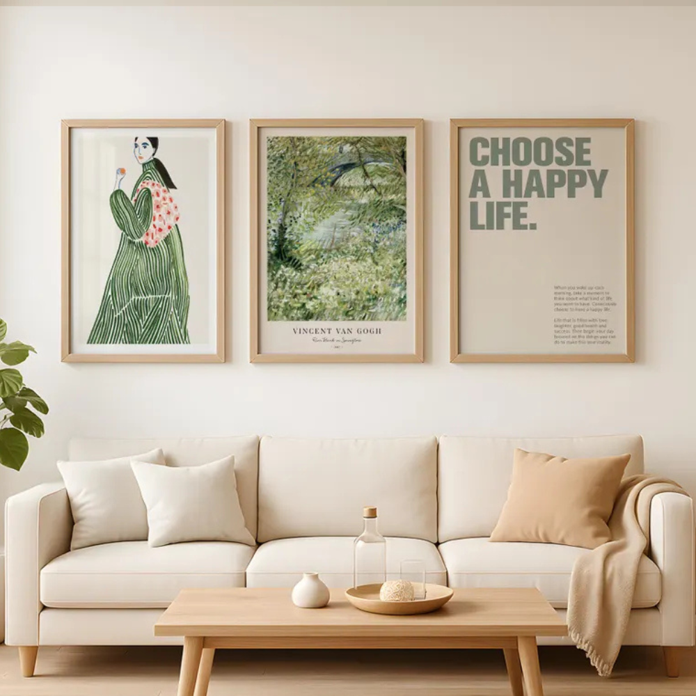 Set x3 Cuadros Abstract XVIII Marco Natural