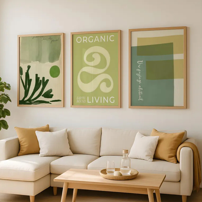 Set x3 Cuadros Abstract XVII Marco Natural