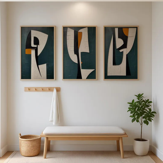 Set x3 Cuadros Abstract XVI Marco Natural