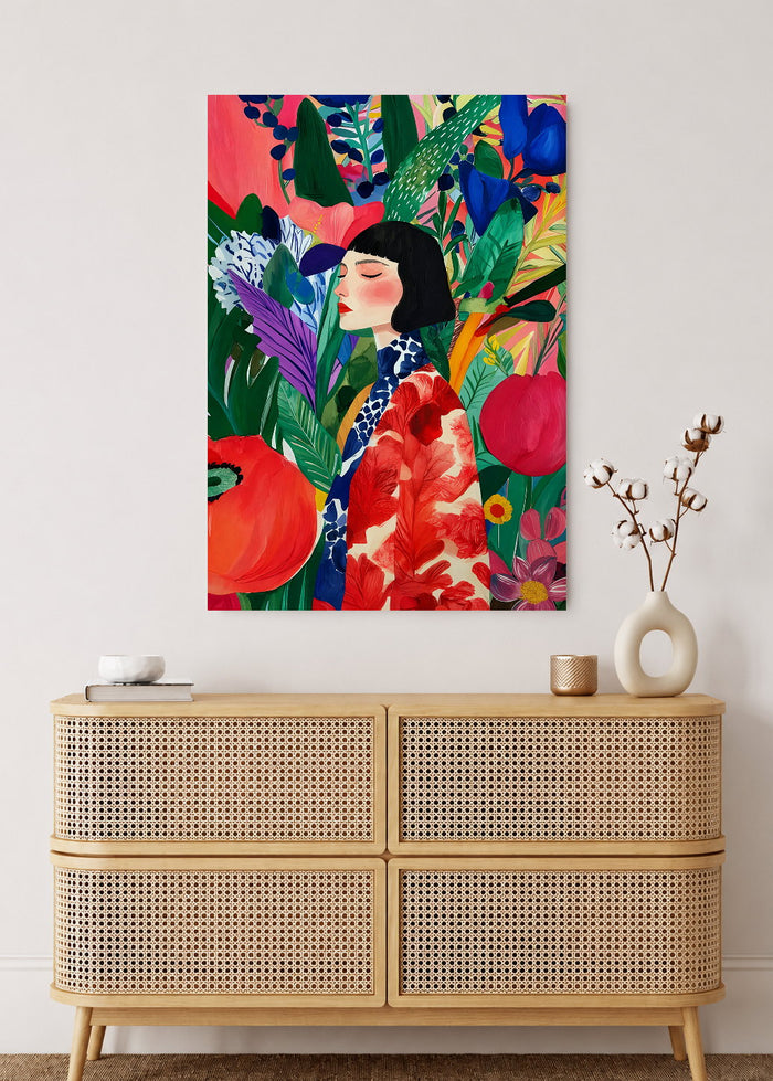 Cuadro Decorativo Mural Sin Marco 5mm - Abstracto Mujer Línea Colores XII