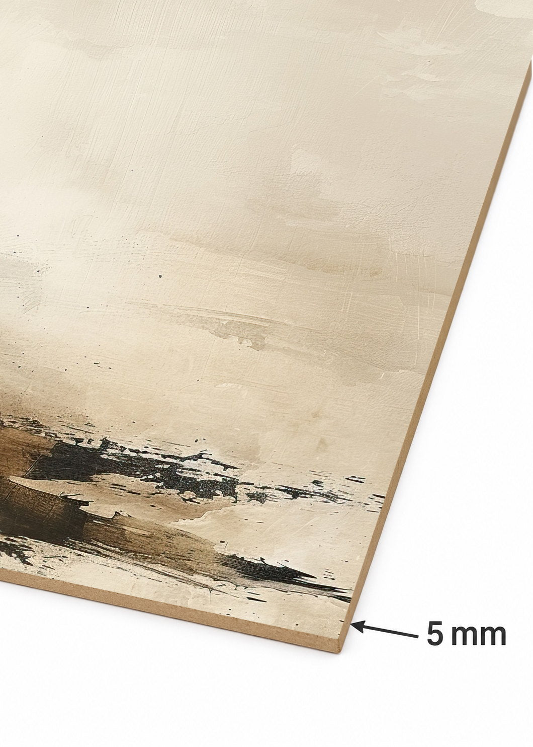 Cuadro Decorativo Mural Sin Marco 5mm - Abstracto, Horizonte Beige Marrón