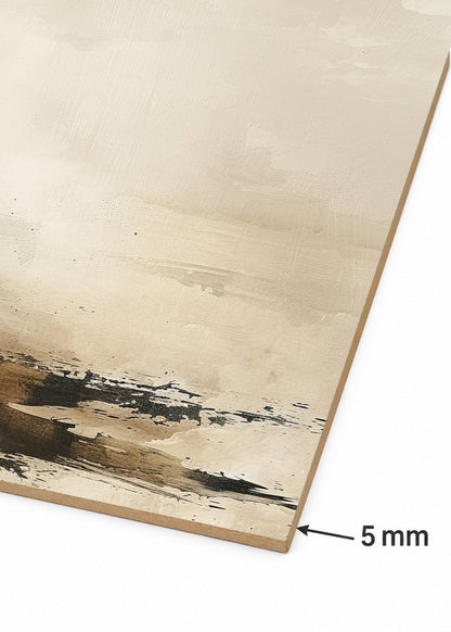 Cuadro Decorativo Mural Sin Marco 5mm - Abstracto, Horizonte Beige Marrón