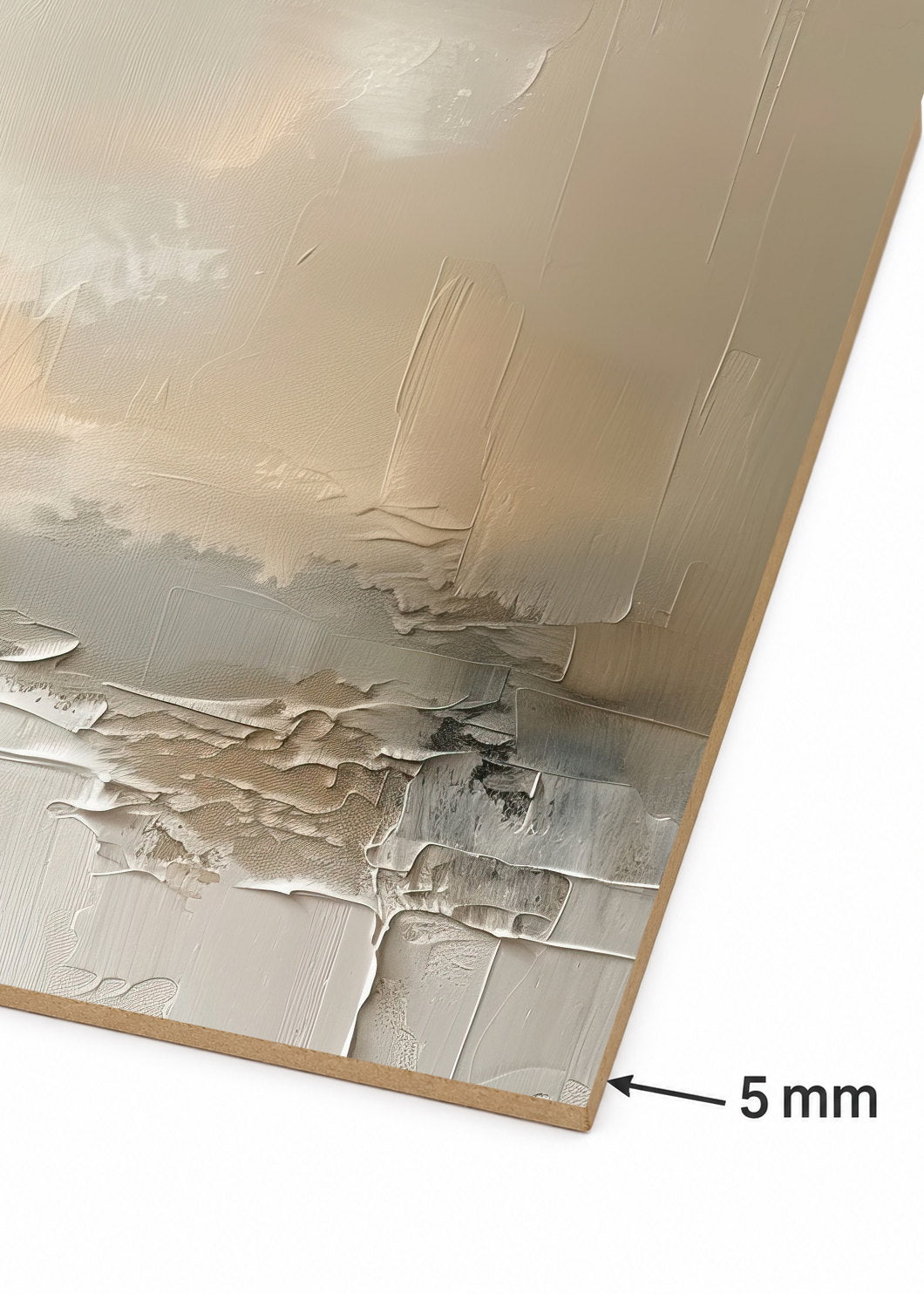 Cuadro Decorativo Mural Sin Marco 5mm - Abstracto, Horizonte Textura Crema