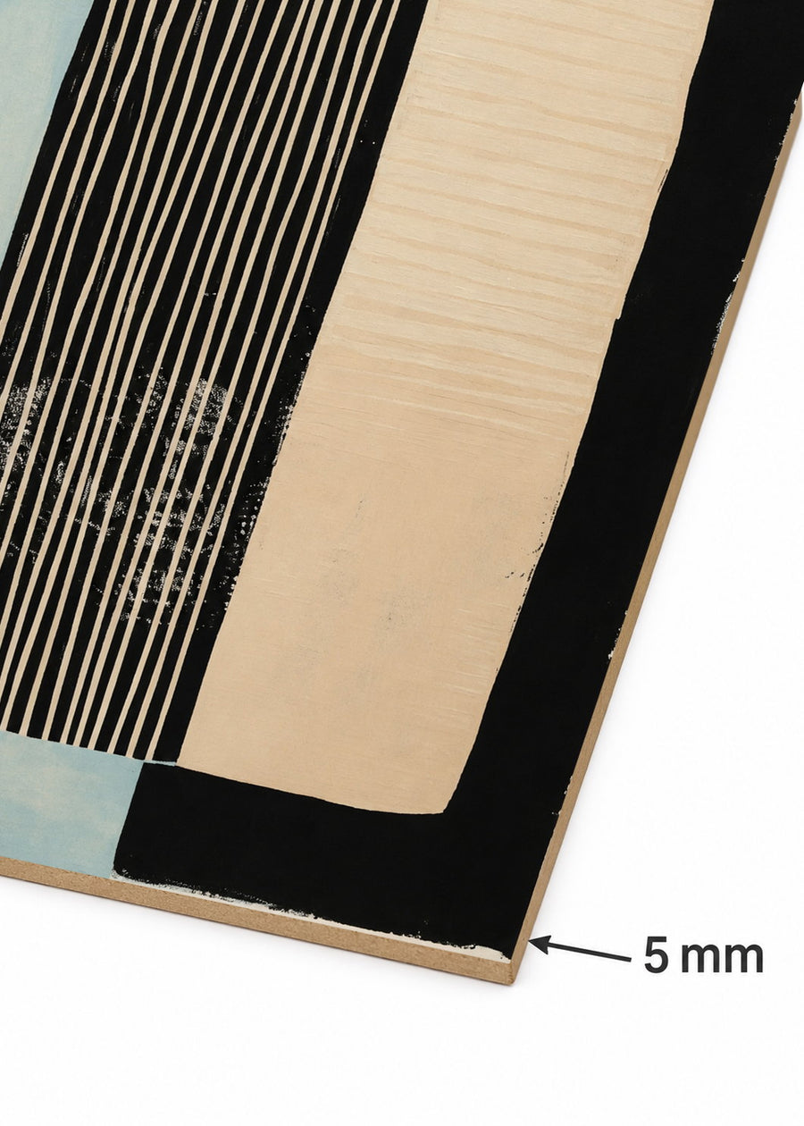 Detalle del canto de MDF de 5 mm