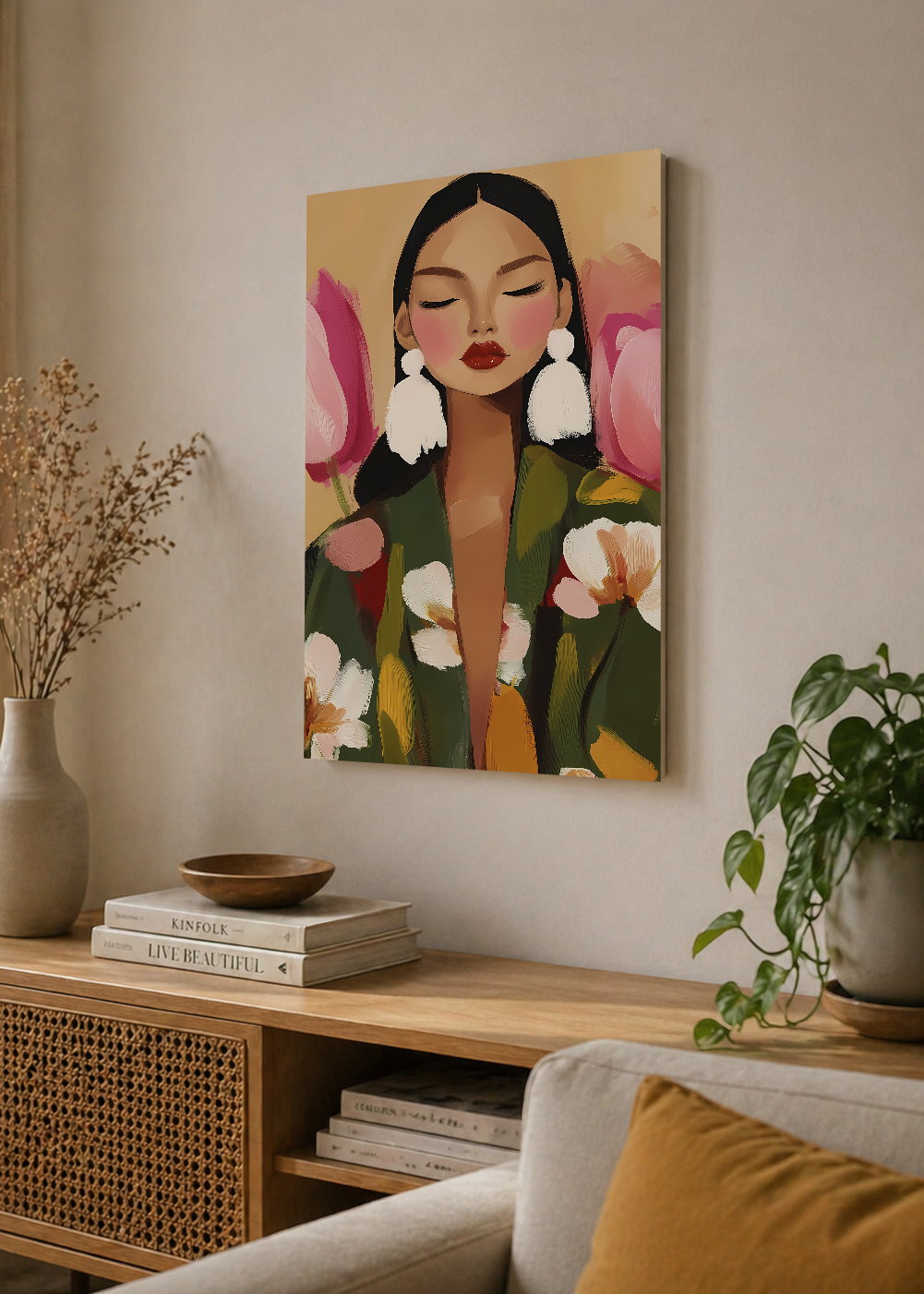 Cuadro MDF pegado en la pared