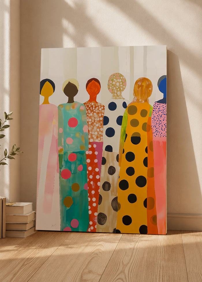 Cuadro Decorativo Mural Sin Marco 5mm - Abstracto Mujeres Línea Colores V