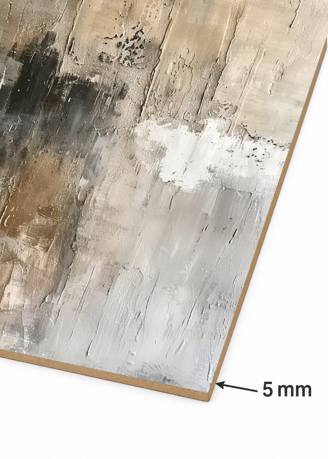 Cuadro Decorativo Mural Sin Marco 5mm - Abstracto, Textura Beige Gris