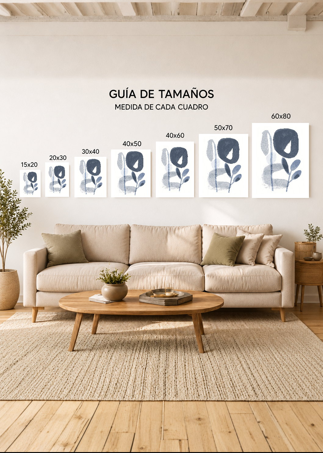 Cuadro Decorativo Mural Sin Marco 5mm - Azul como el mar AZUL VII
