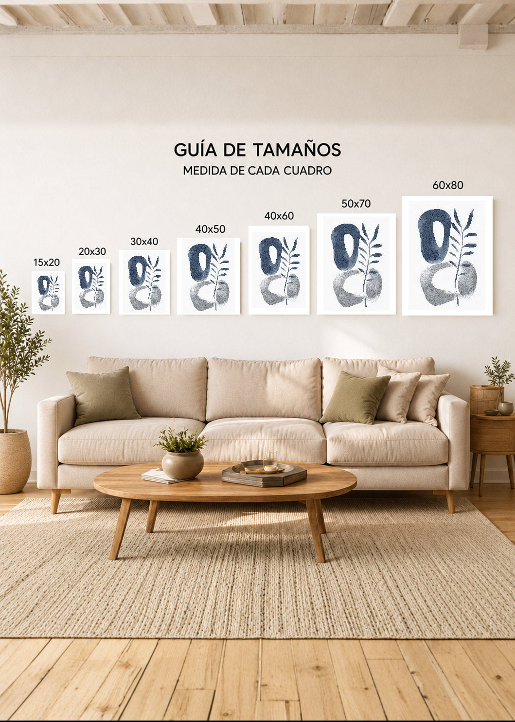 Cuadro Decorativo Mural Sin Marco 5mm - Azul como el mar AZUL VIII