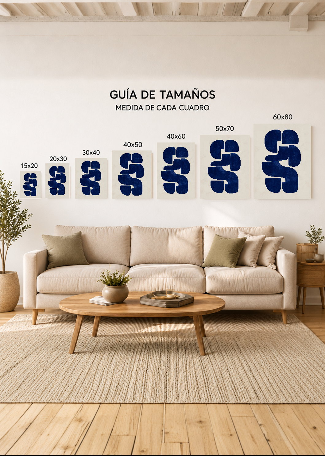Cuadro Decorativo Mural Sin Marco 5mm - Azul como el mar AZUL V
