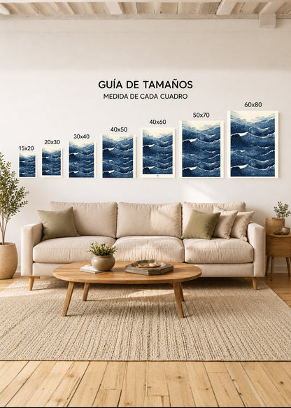 Cuadro Decorativo Mural Sin Marco 5mm - Azul como el mar AZUL X